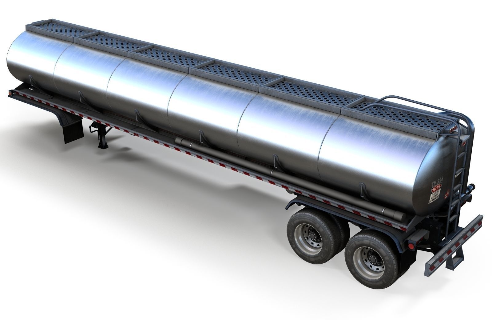 Peterbilt 359 fuel trailer Low-poly 3D model_15