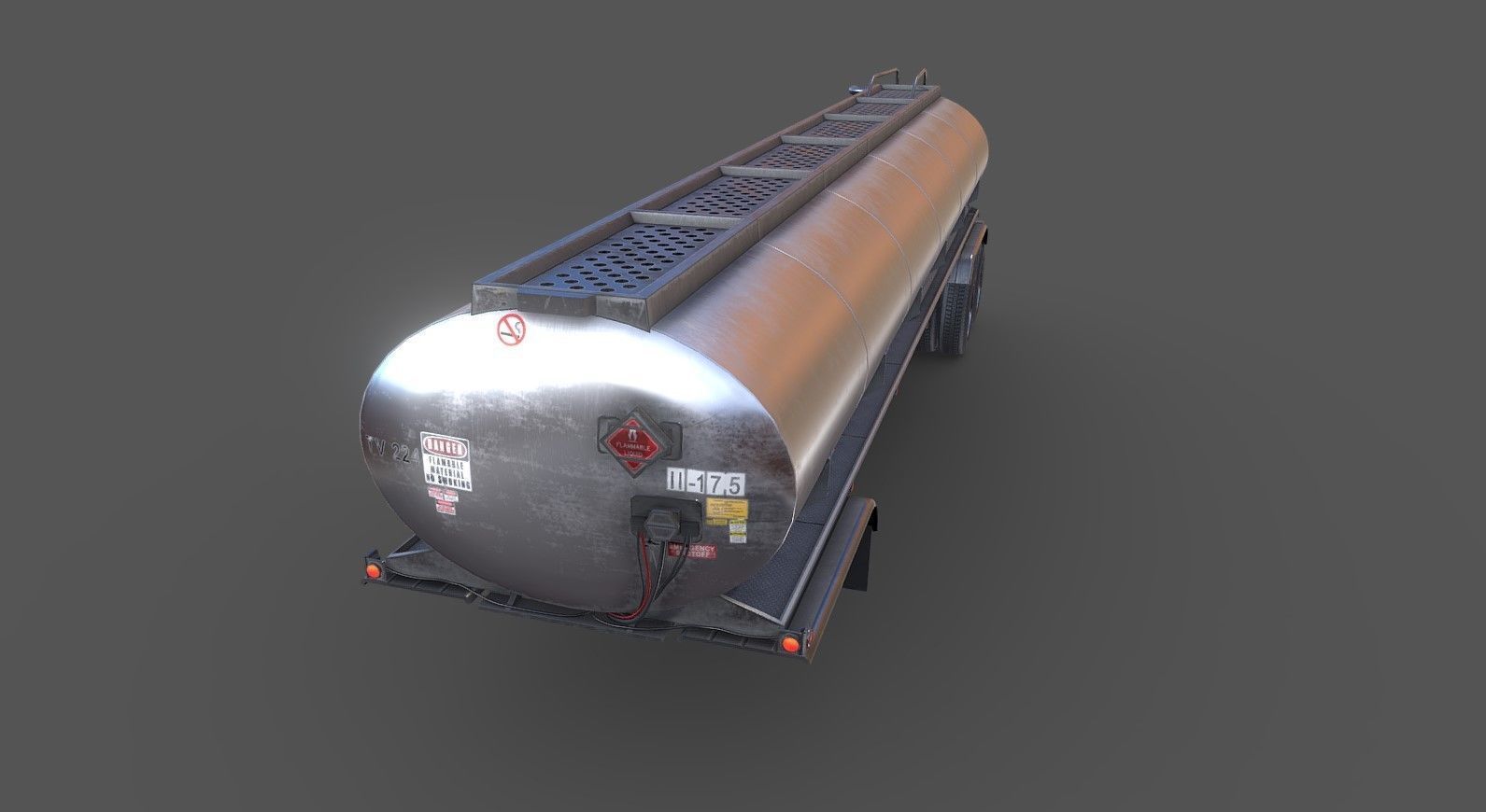 Peterbilt 359 fuel trailer Low-poly 3D model_55