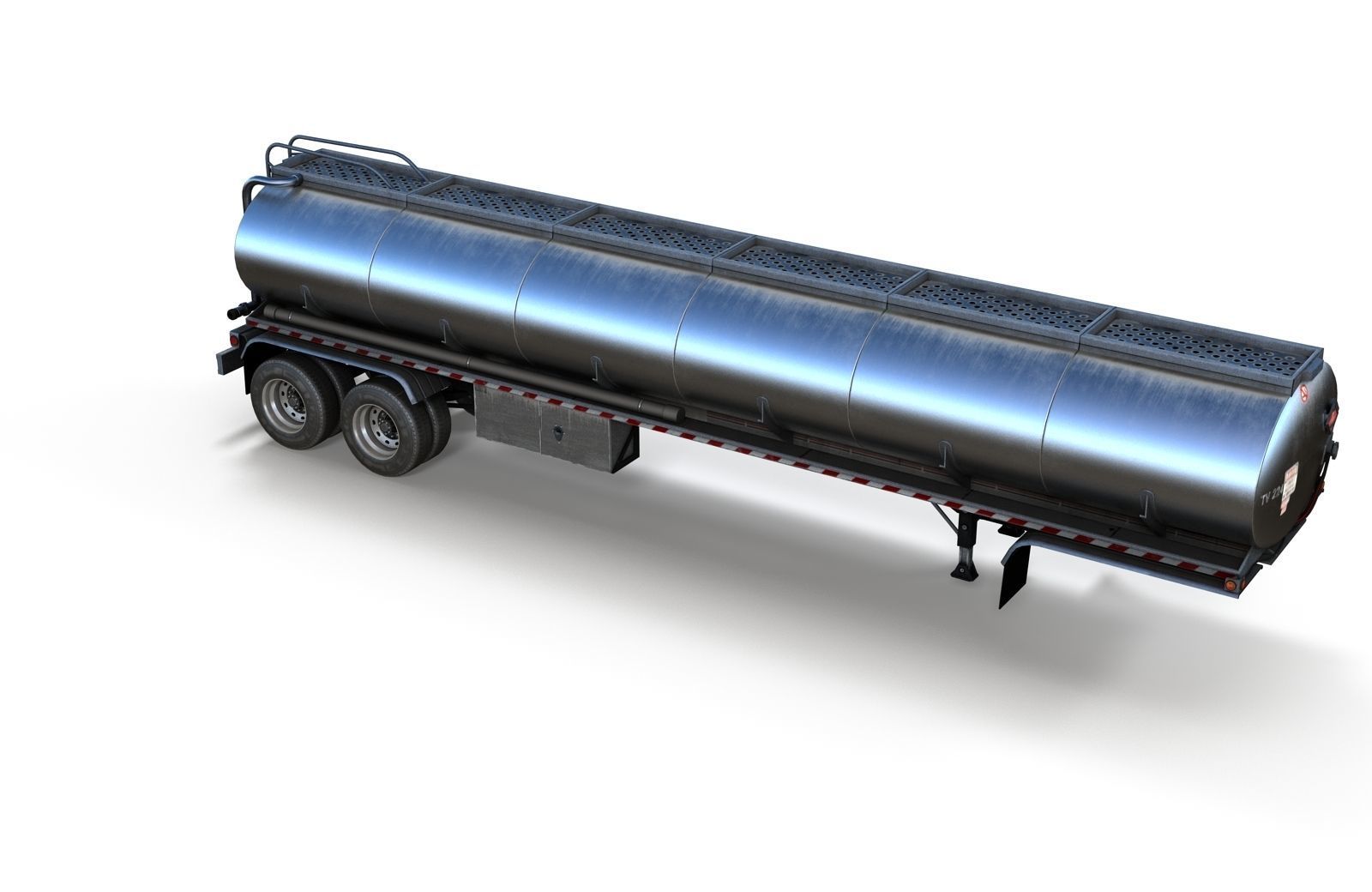 Peterbilt 359 fuel trailer Low-poly 3D model_21