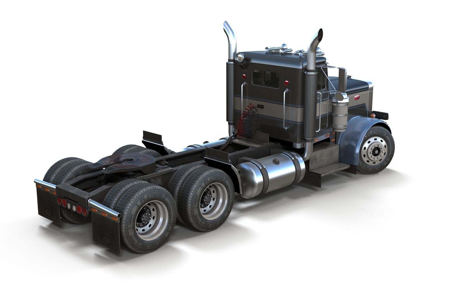 Peterbilt 359 fuel trailer Low-poly 3D model_12
