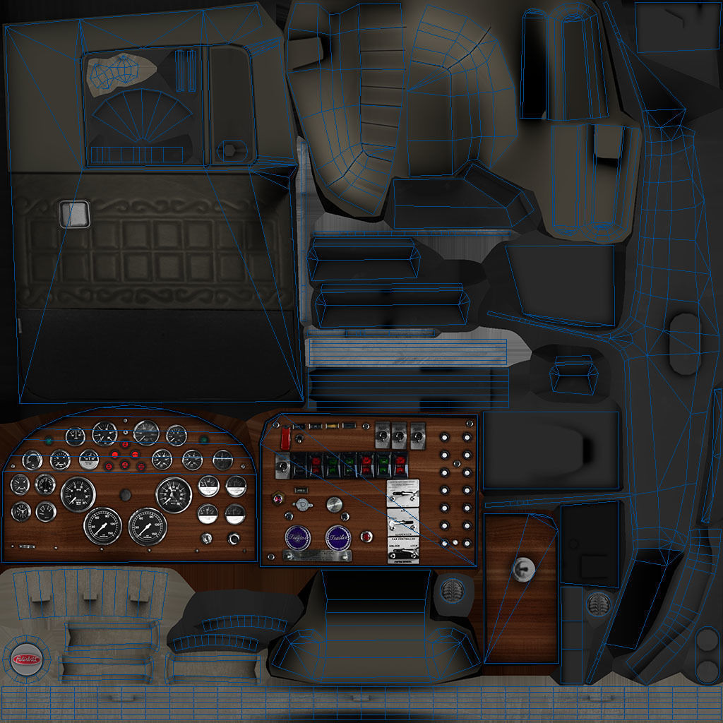 Peterbilt 359 fuel trailer Low-poly 3D model_72