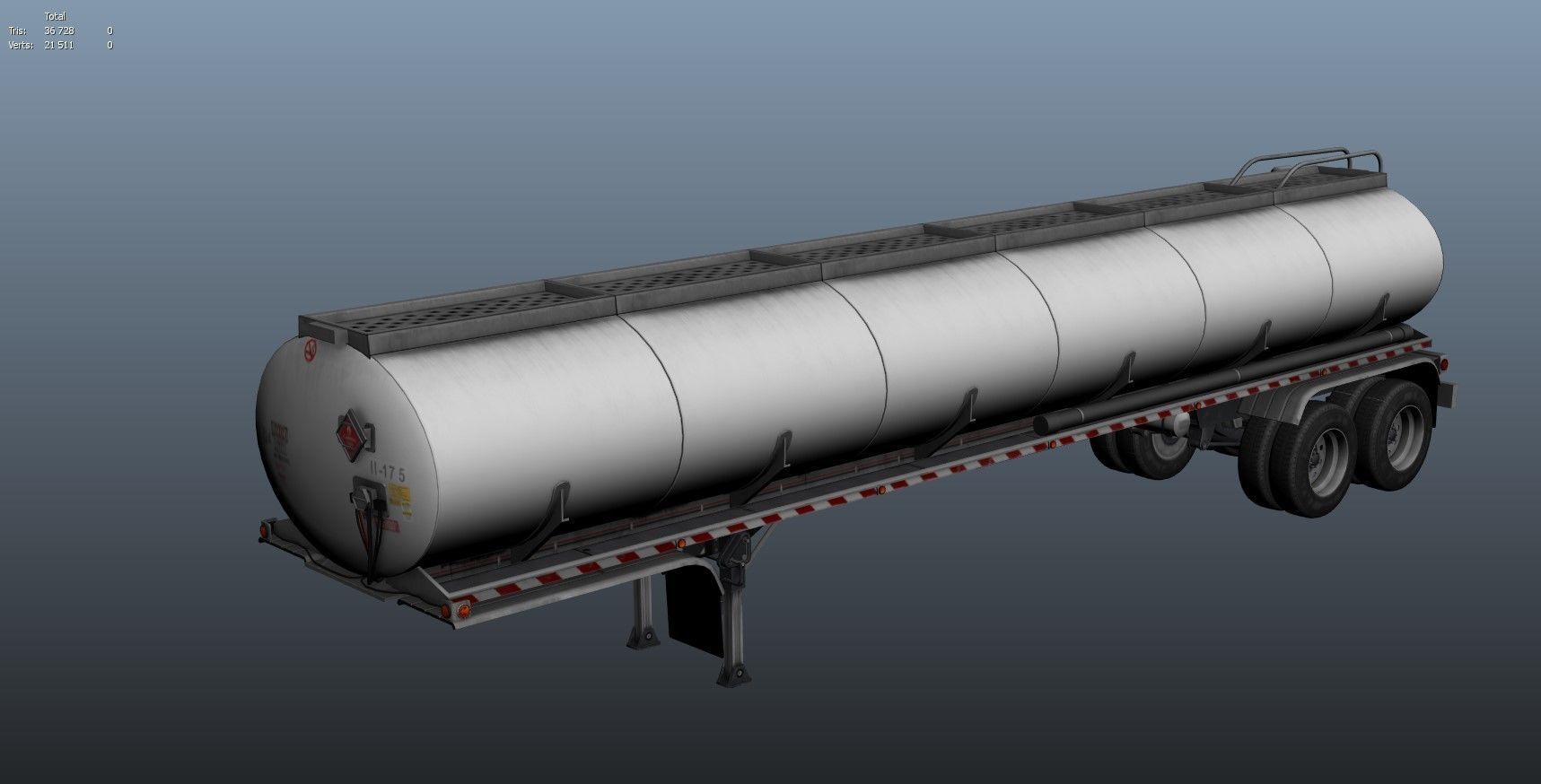 Peterbilt 359 fuel trailer Low-poly 3D model_66