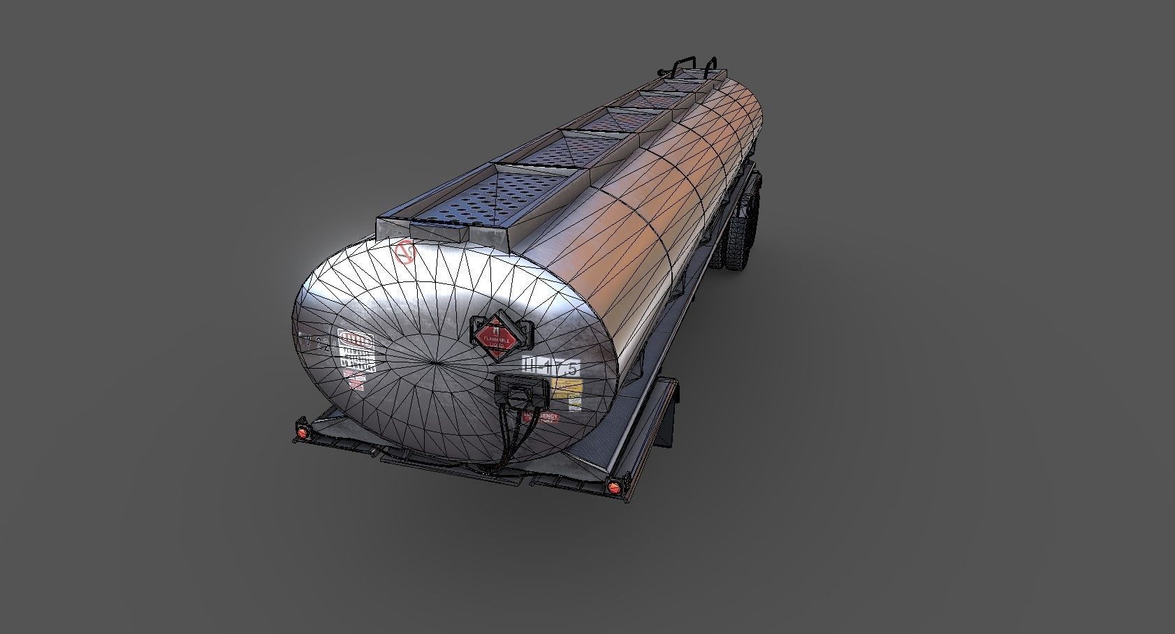 Peterbilt 359 fuel trailer Low-poly 3D model_56