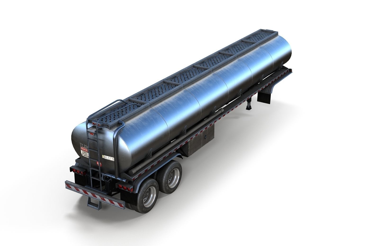 Peterbilt 359 fuel trailer Low-poly 3D model_20