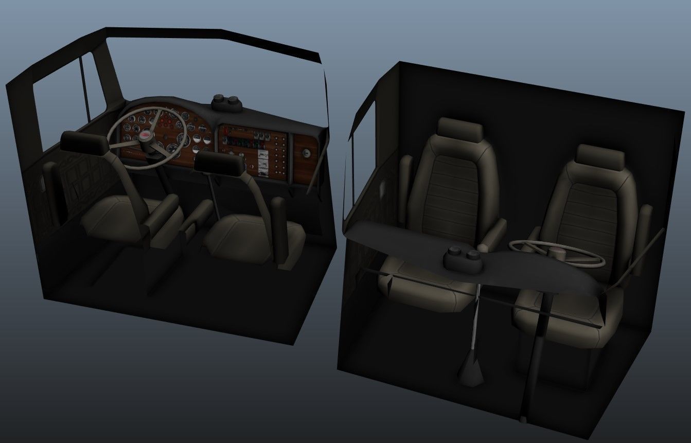 Peterbilt 359 fuel trailer Low-poly 3D model_71