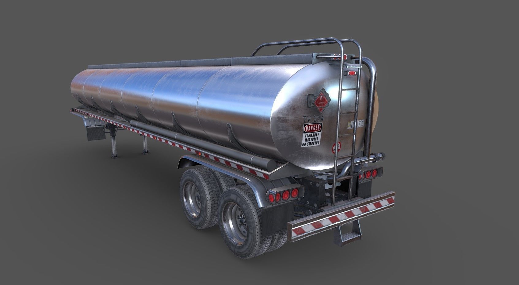 Peterbilt 359 fuel trailer Low-poly 3D model_59