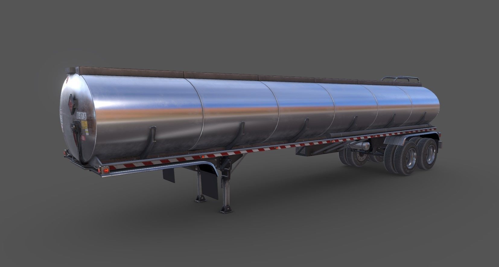 Peterbilt 359 fuel trailer Low-poly 3D model_49