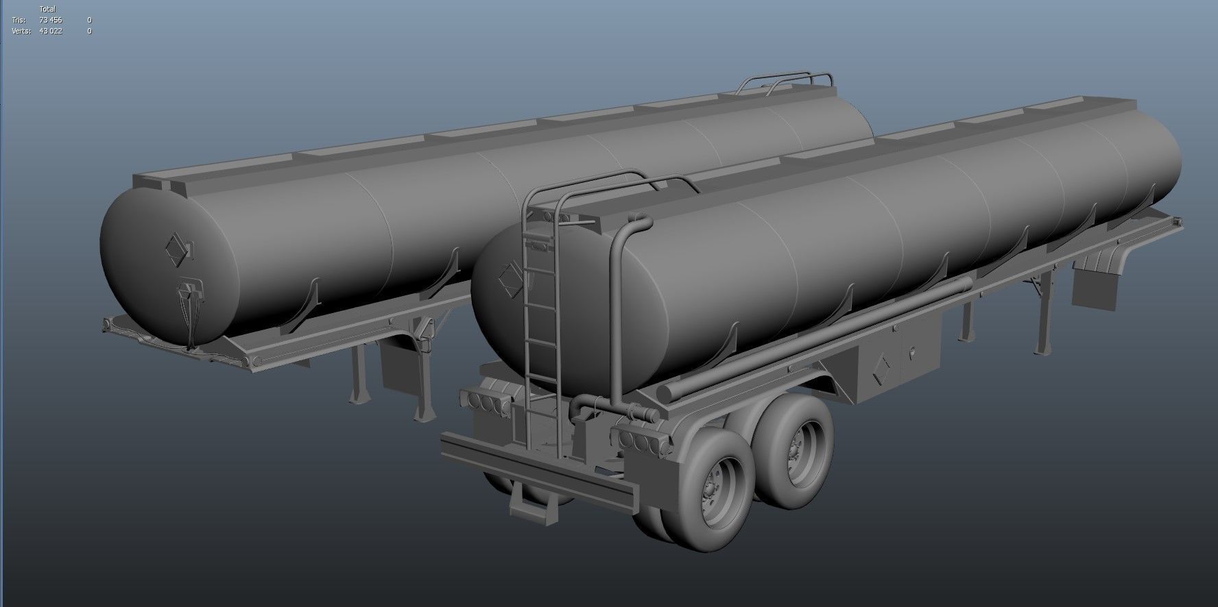 Peterbilt 359 fuel trailer Low-poly 3D model_69