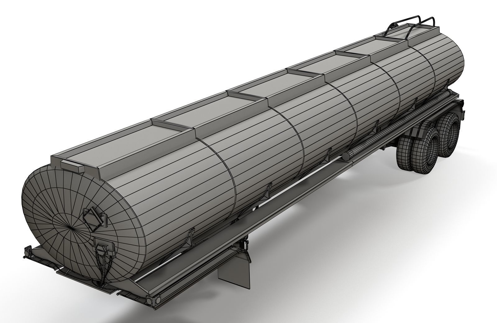 Peterbilt 359 fuel trailer Low-poly 3D model_28