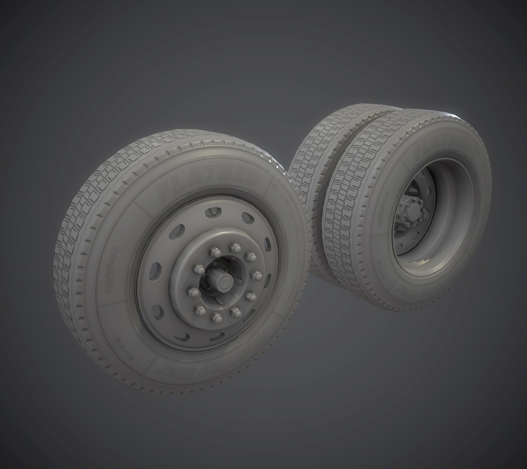 Peterbilt 359 fuel trailer Low-poly 3D model_77