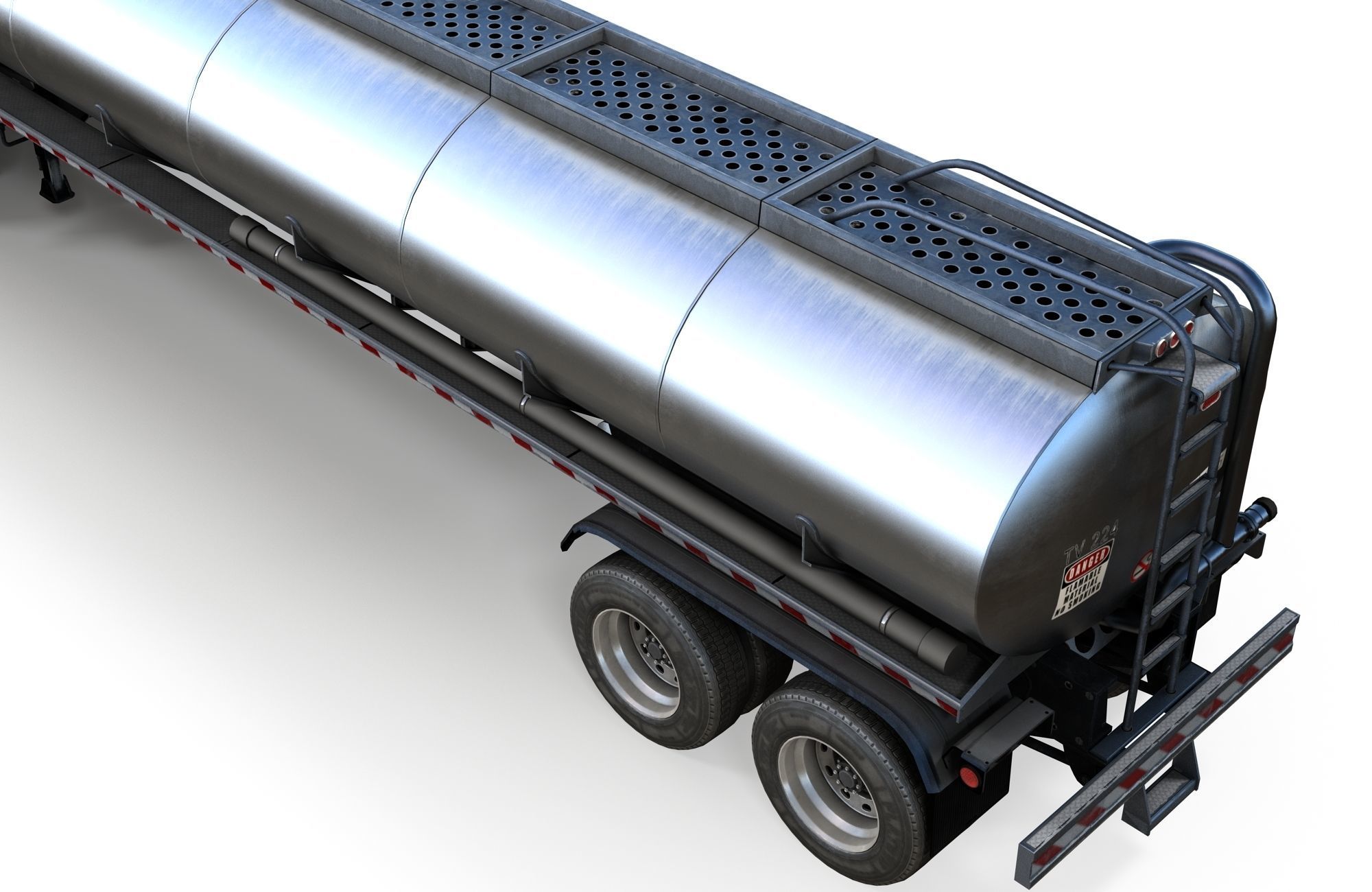 Peterbilt 359 fuel trailer Low-poly 3D model_19