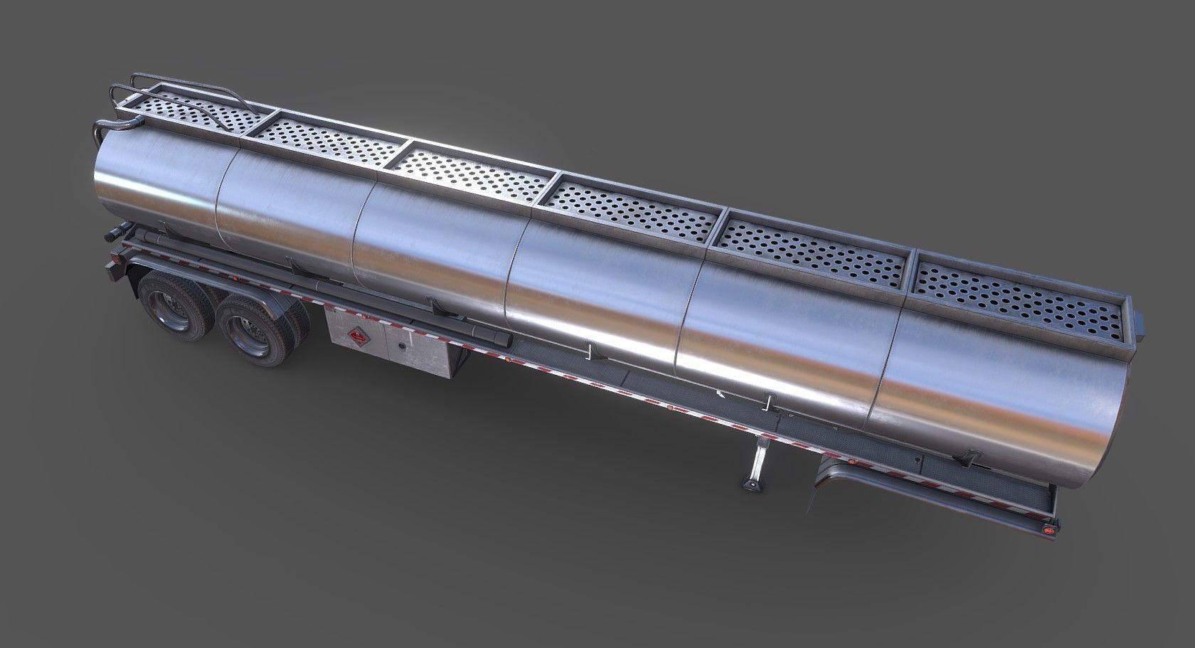 Peterbilt 359 fuel trailer Low-poly 3D model_53