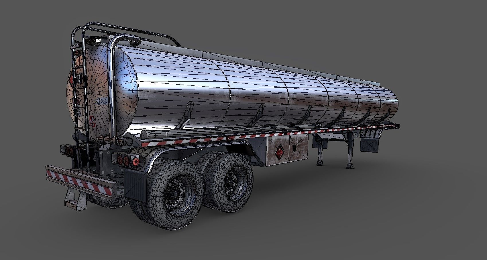 Peterbilt 359 fuel trailer Low-poly 3D model_52