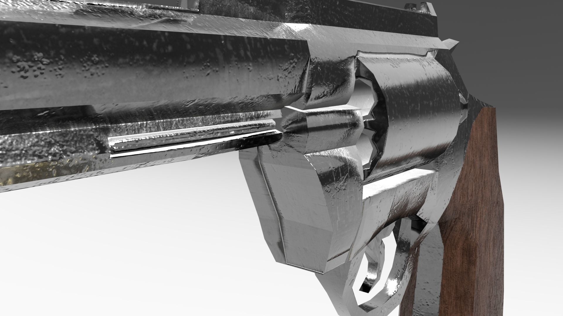 Old Revolver Low-poly 3D model_29
