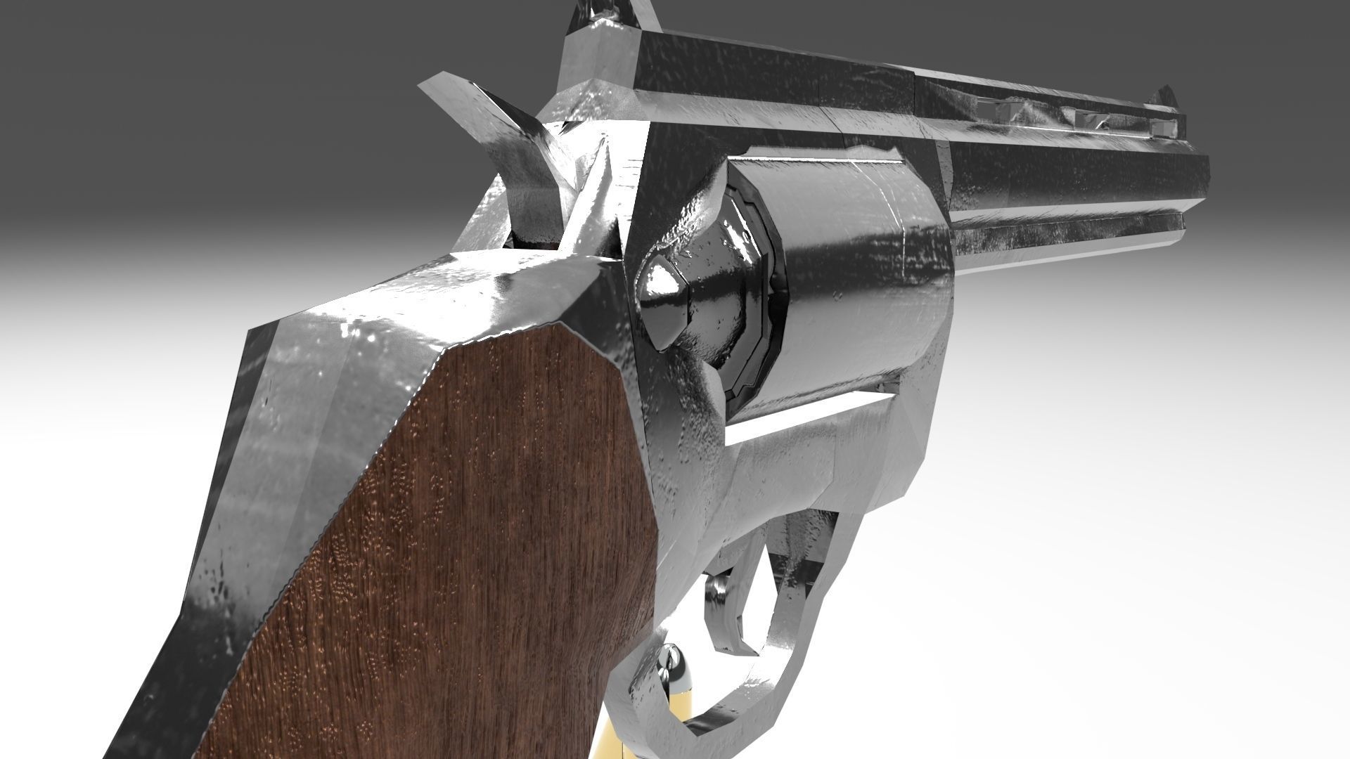 Old Revolver Low-poly 3D model_27