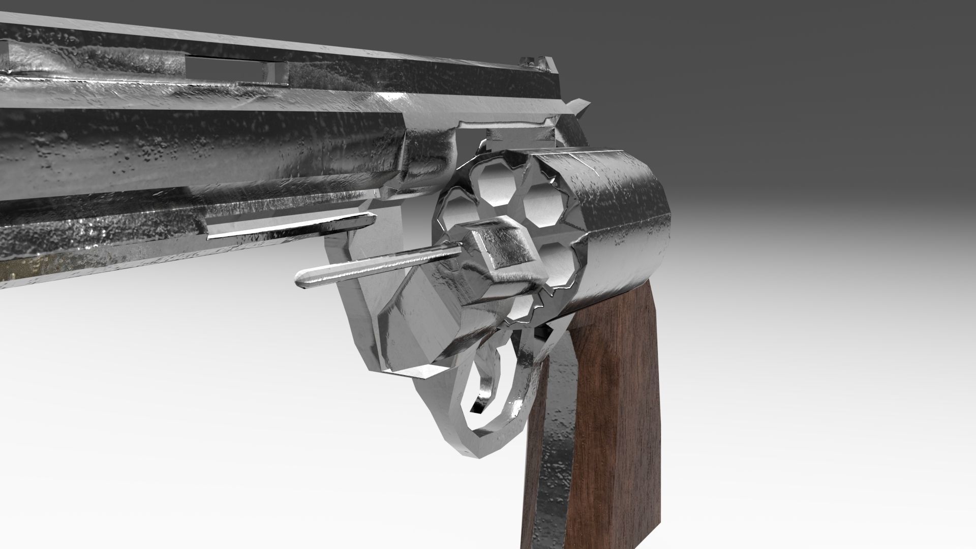 Old Revolver Low-poly 3D model_20