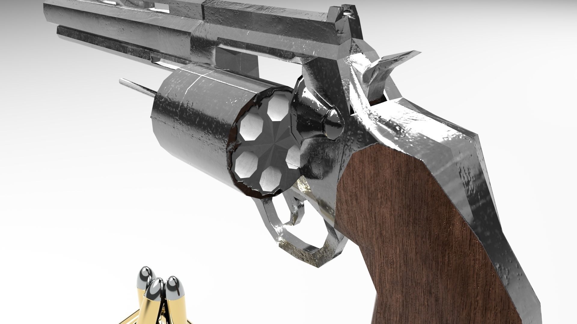 Old Revolver Low-poly 3D model_11