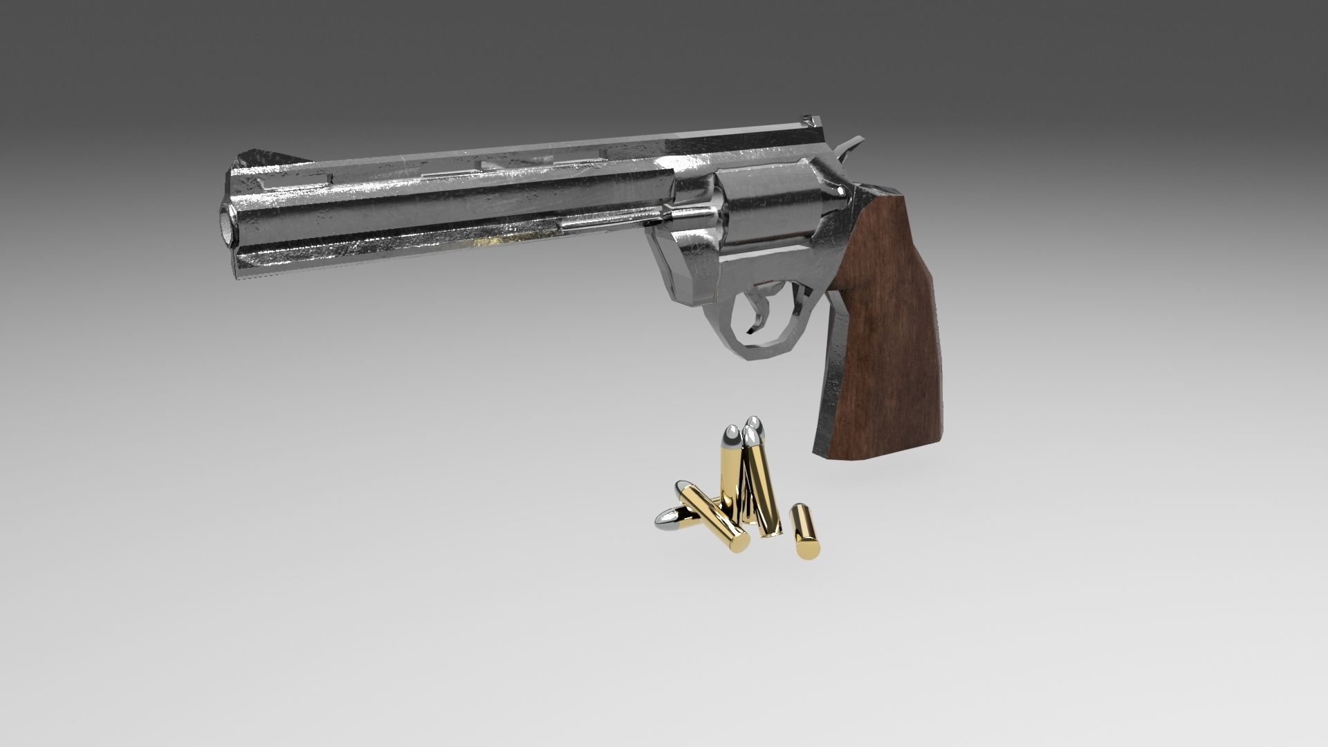 Old Revolver Low-poly 3D model_23