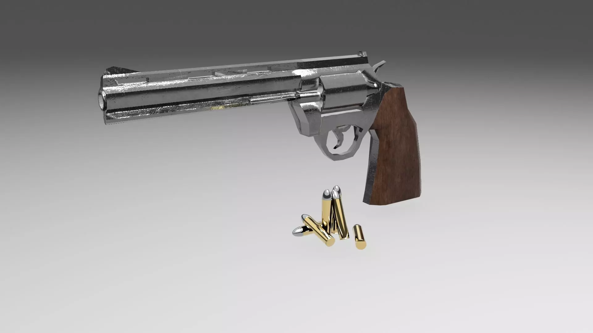 Old Revolver Low-poly 3D model_0
