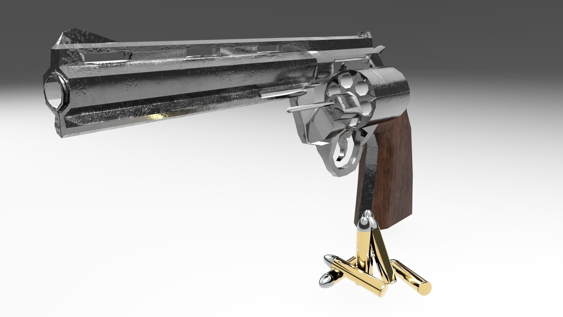 Old Revolver Low-poly 3D model_51