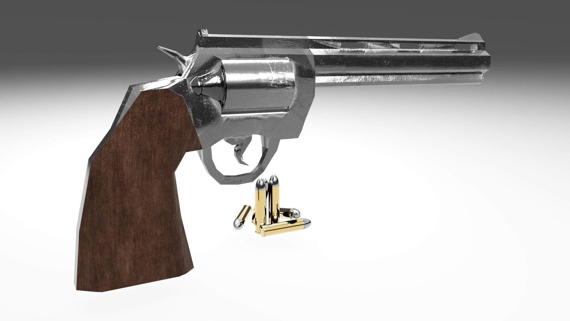 Old Revolver Low-poly 3D model_25