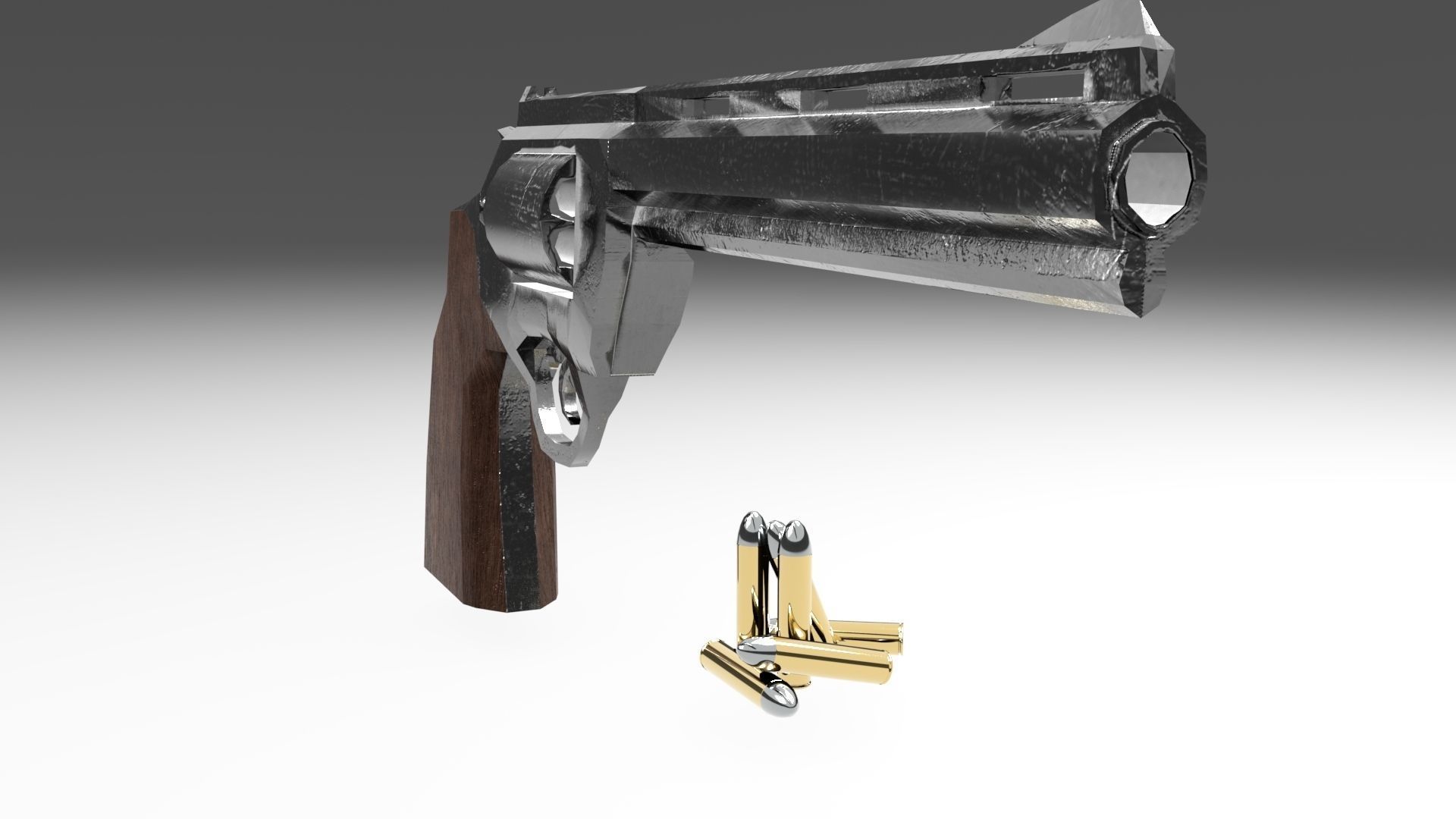Old Revolver Low-poly 3D model_16