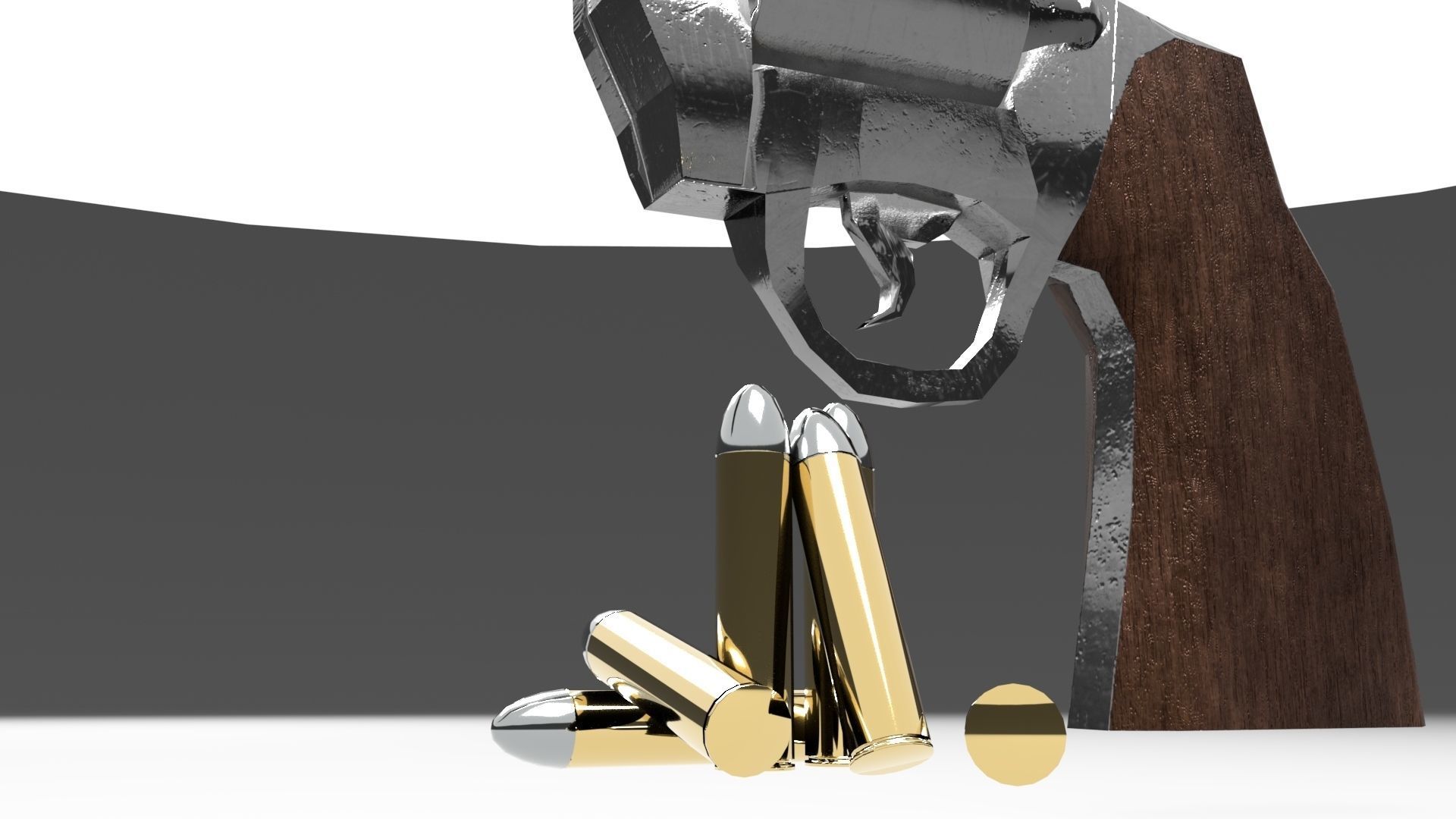 Old Revolver Low-poly 3D model_18