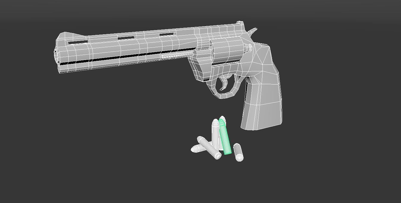 Old Revolver Low-poly 3D model_3