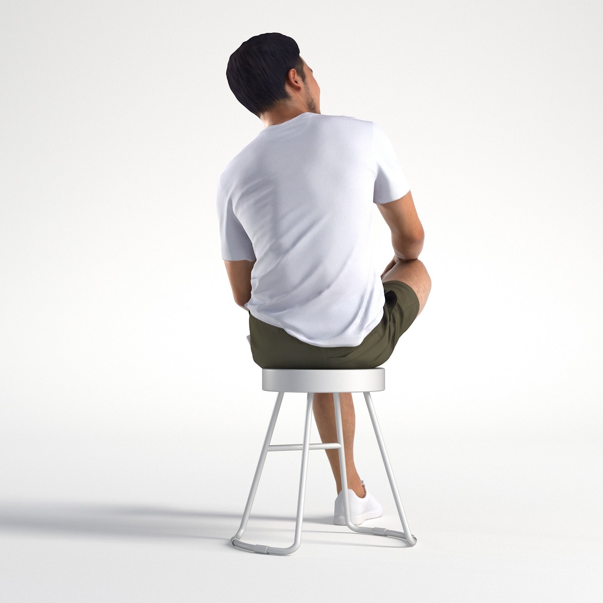 Man Casual Outfit Sitting Low poly Rizzy 1360 3D model_3
