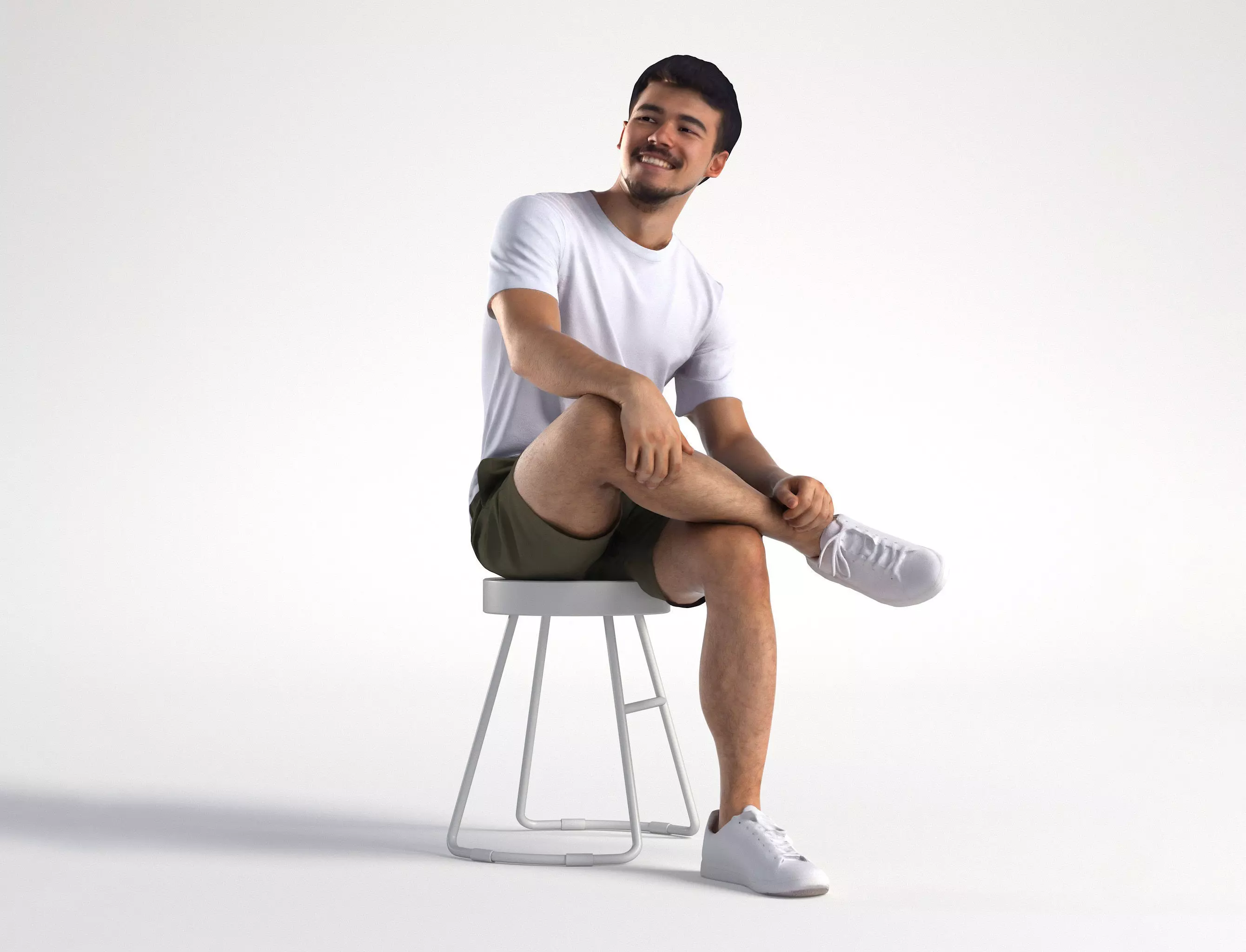 Man Casual Outfit Sitting Low poly Rizzy 1360 3D model_0