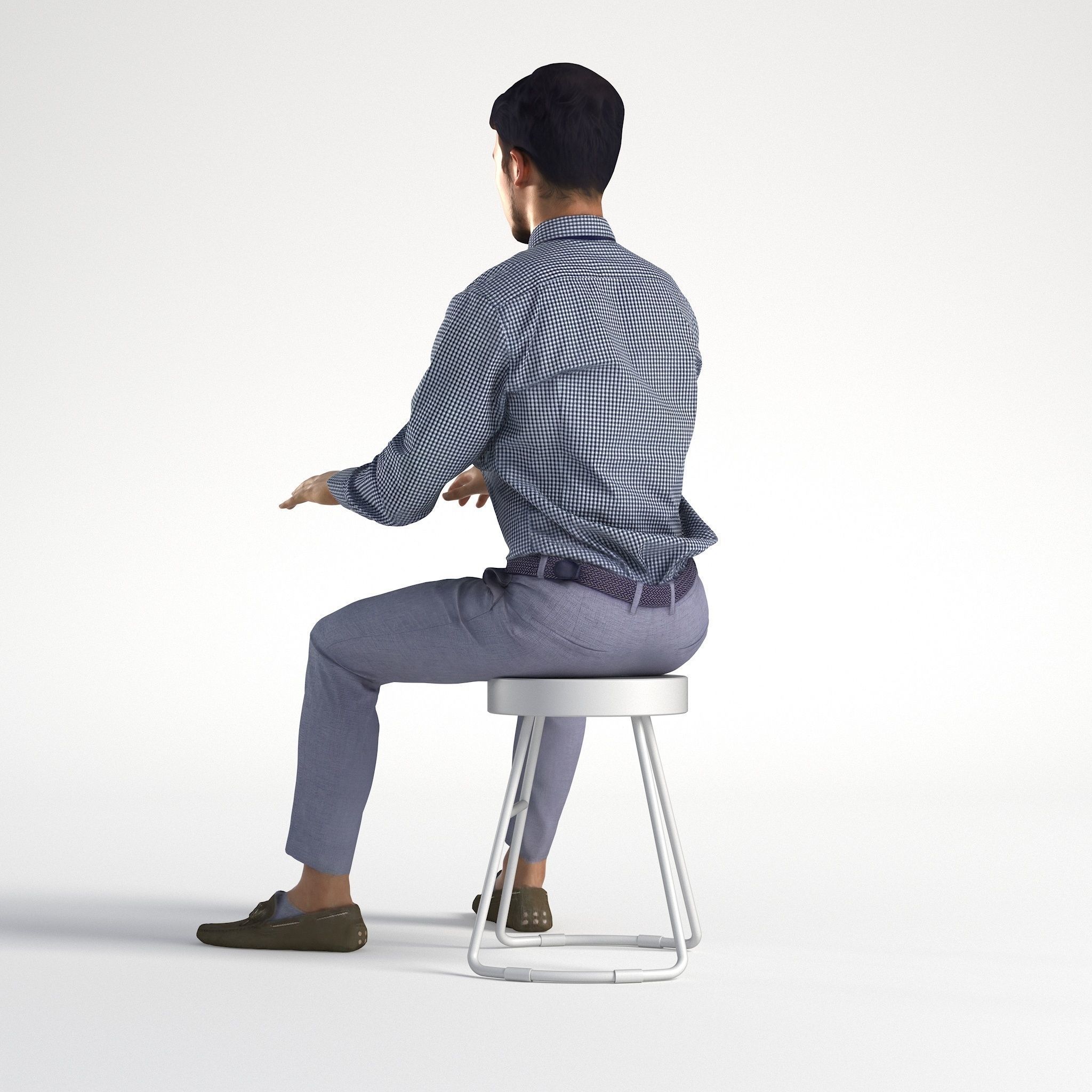 Man Business Office Sitting Low poly Rizzy 1374 3D model_4