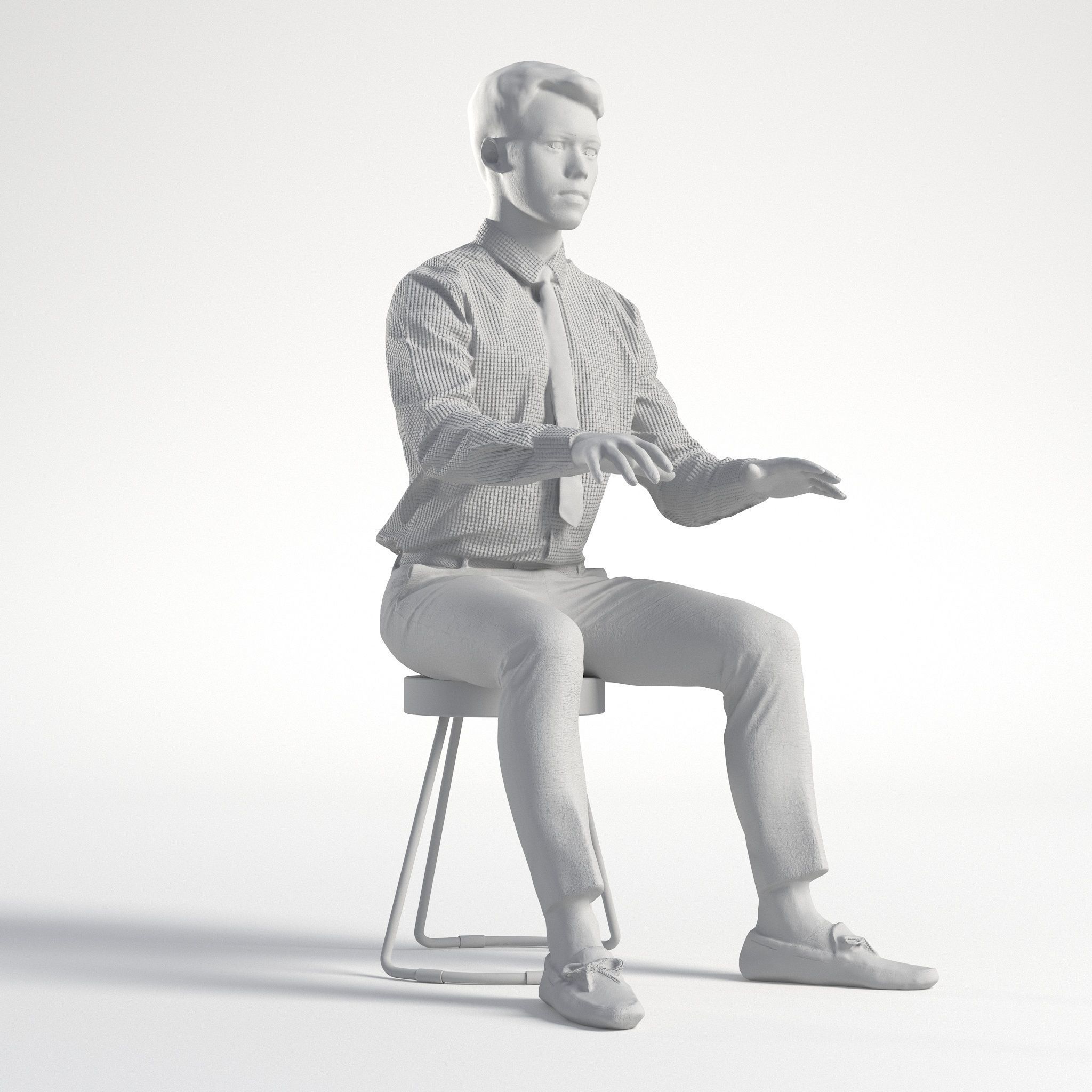 Man Business Office Sitting Low poly Rizzy 1374 3D model_8