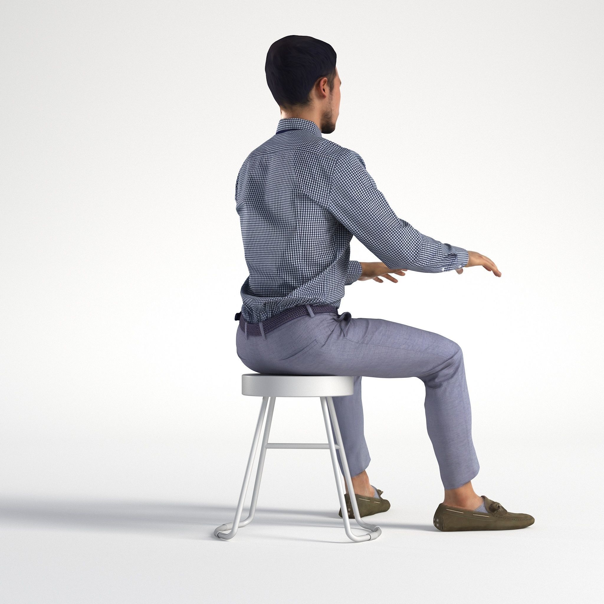 Man Business Office Sitting Low poly Rizzy 1374 3D model_2