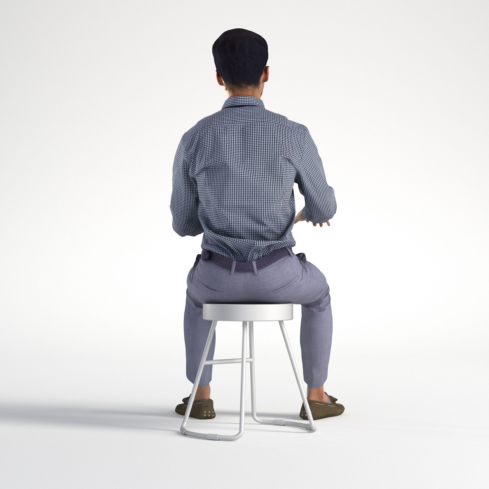 Man Business Office Sitting Low poly Rizzy 1374 3D model_3