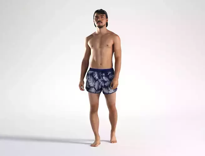 Man Swimwear Walking Low poly Rizzy1384 3D model