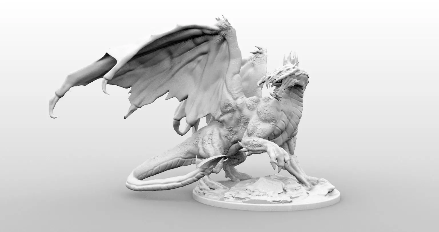 High Resolution Black Dragon Miniature 3D print model