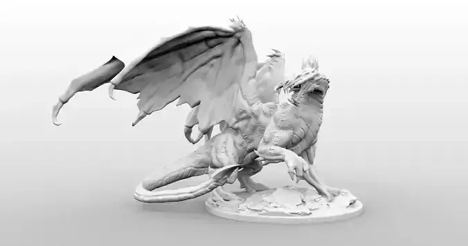 High Resolution Black Dragon Miniature 3D print model