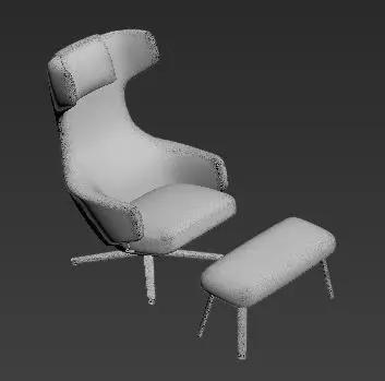 interior lounge chair and ottoman Free 3D model_0