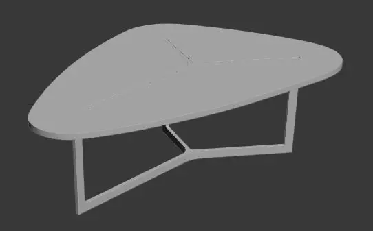 interior triangular table Free 3D model_0
