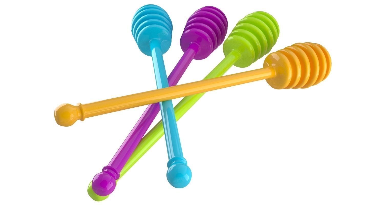 Plastic Honey Drizzler 3D model_4