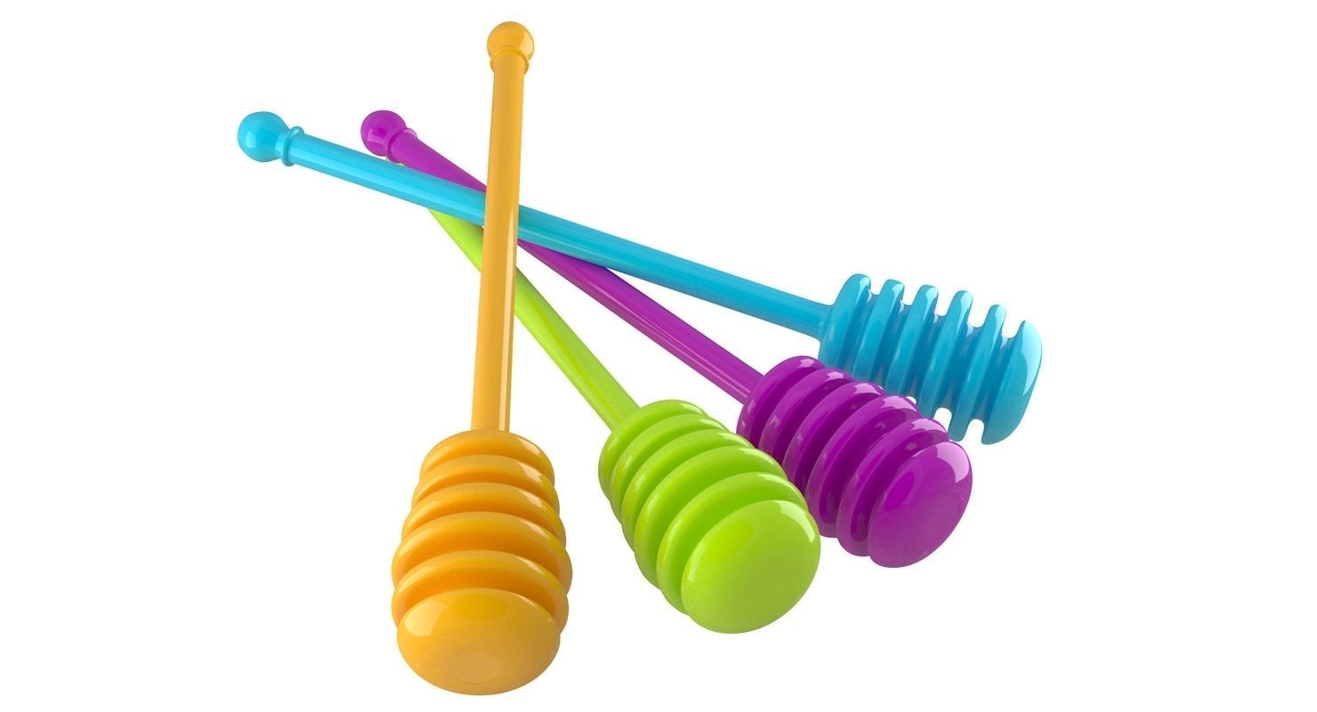 Plastic Honey Drizzler 3D model_1
