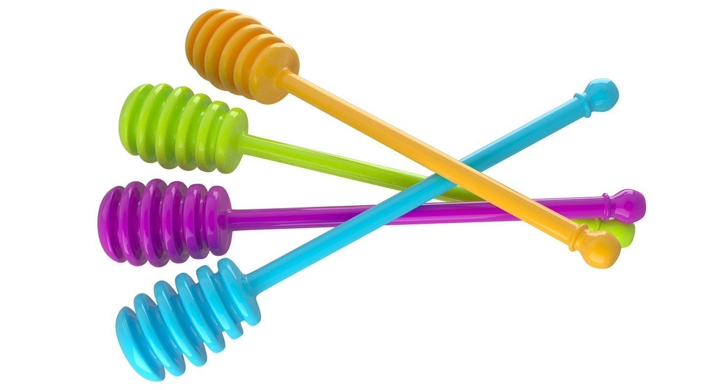 Plastic Honey Drizzler 3D model_2
