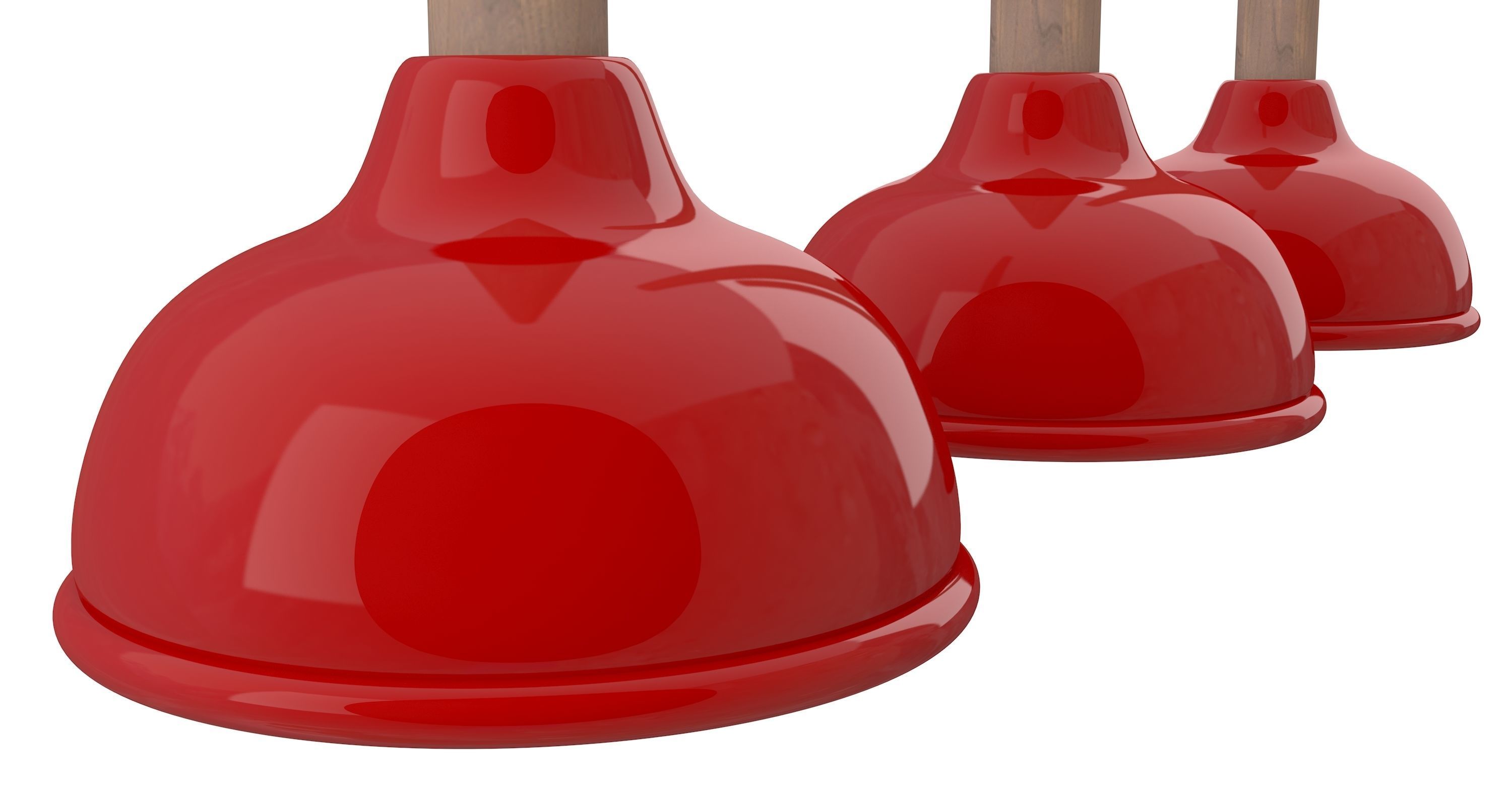 Plunger two wooden spoons 3D model_5