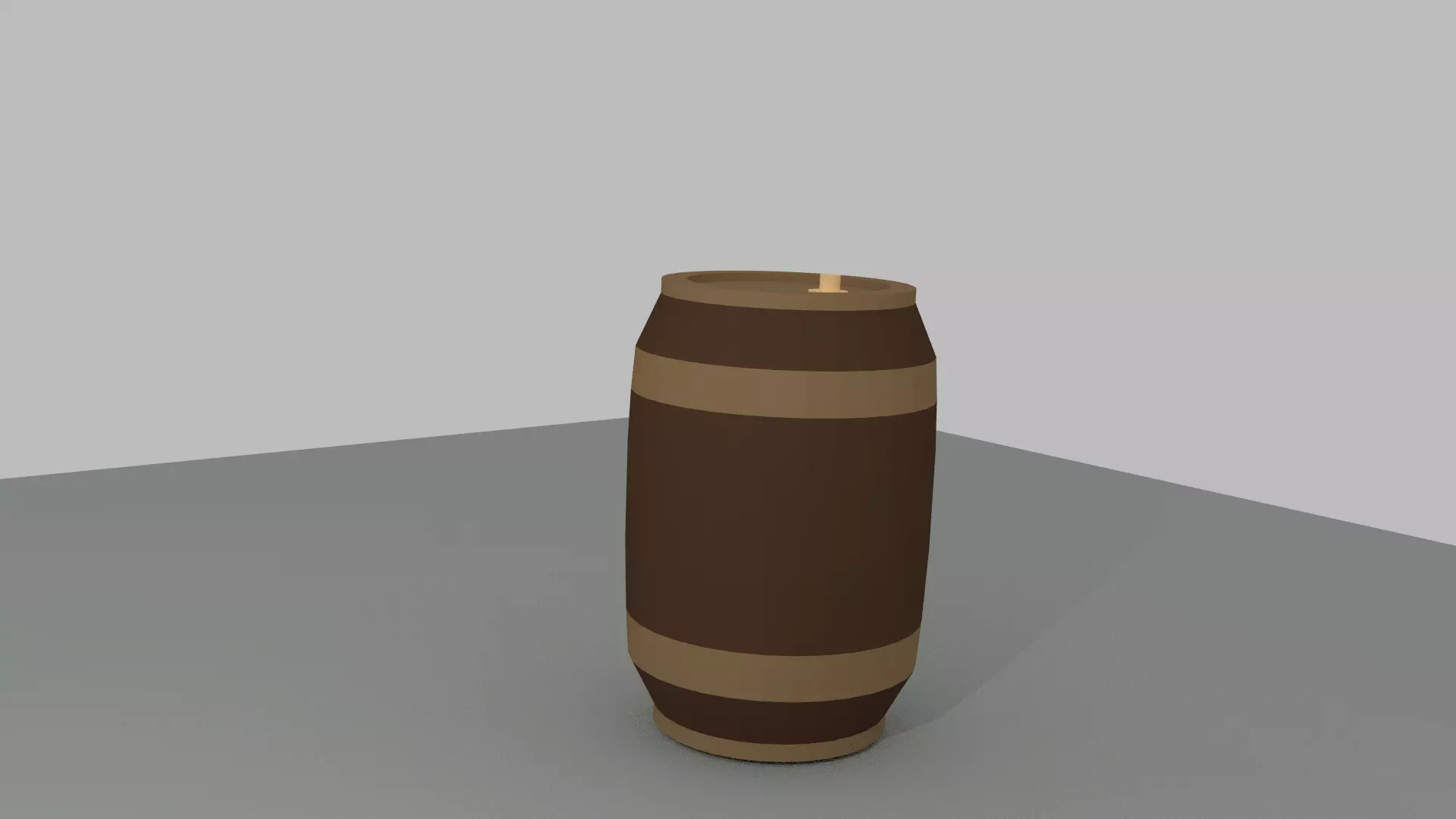 Barrel model 1 on table Free low-poly 3D model
