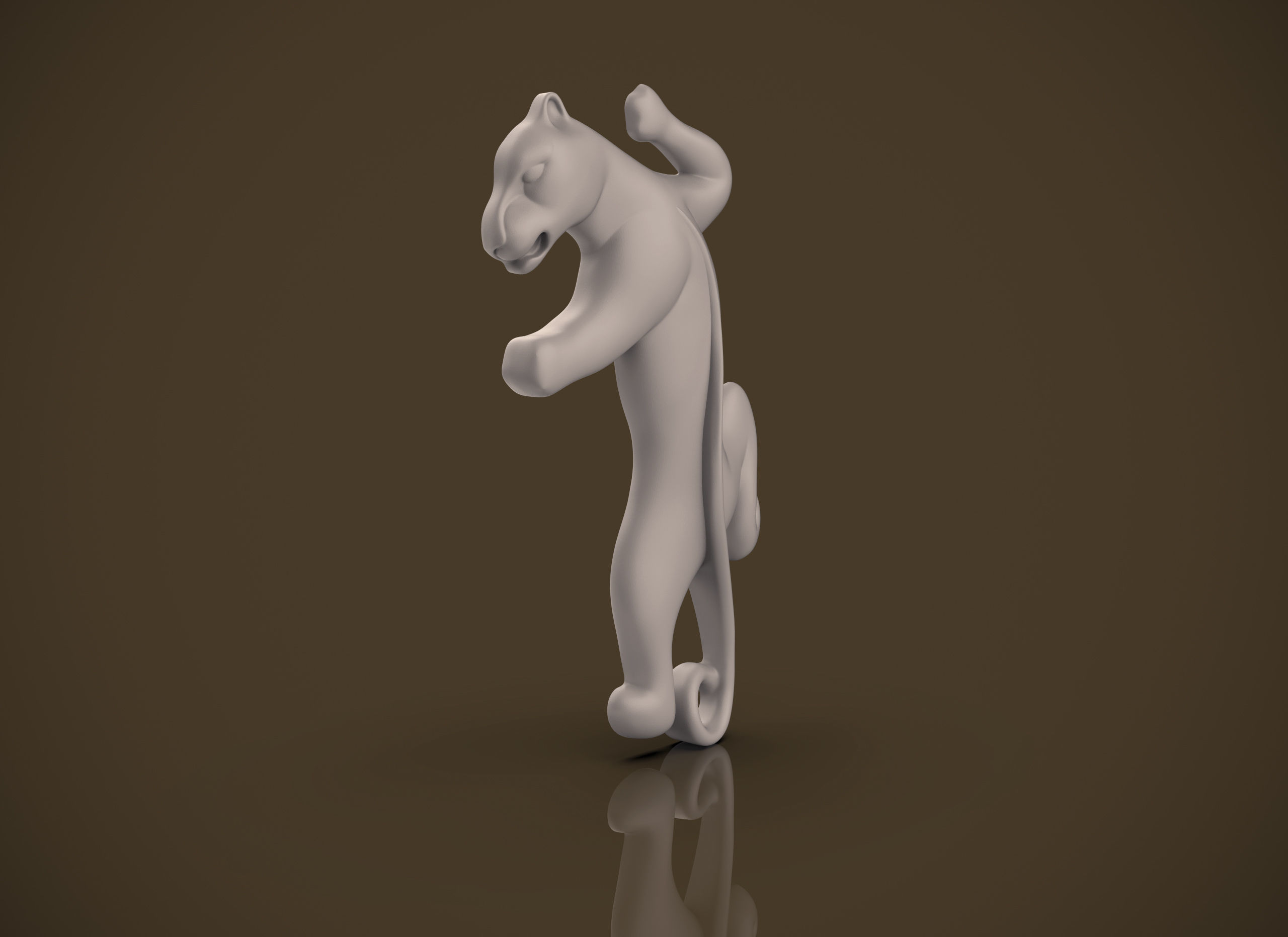 Panther jumping 3D print model_27
