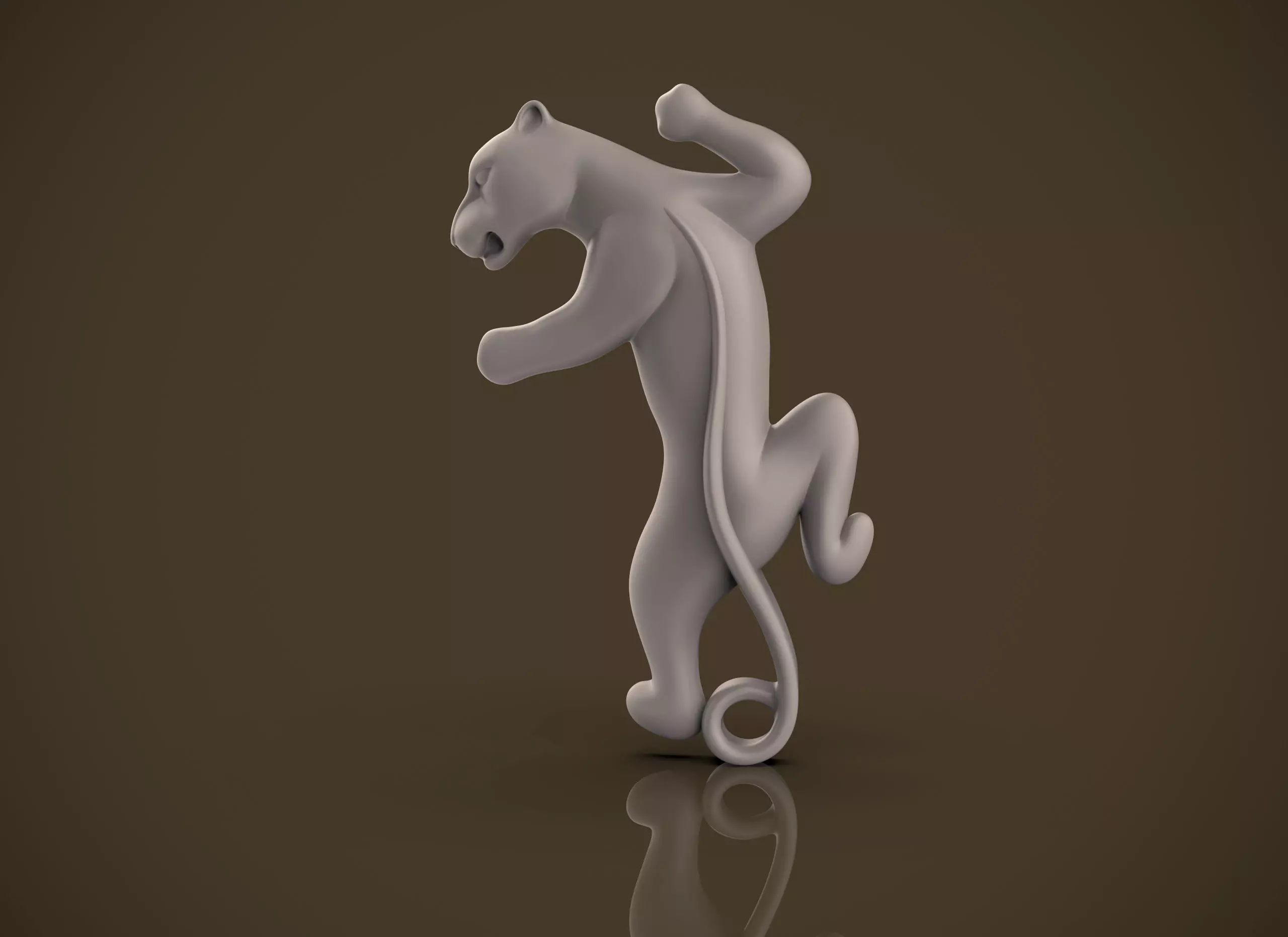 Panther jumping 3D print model_0