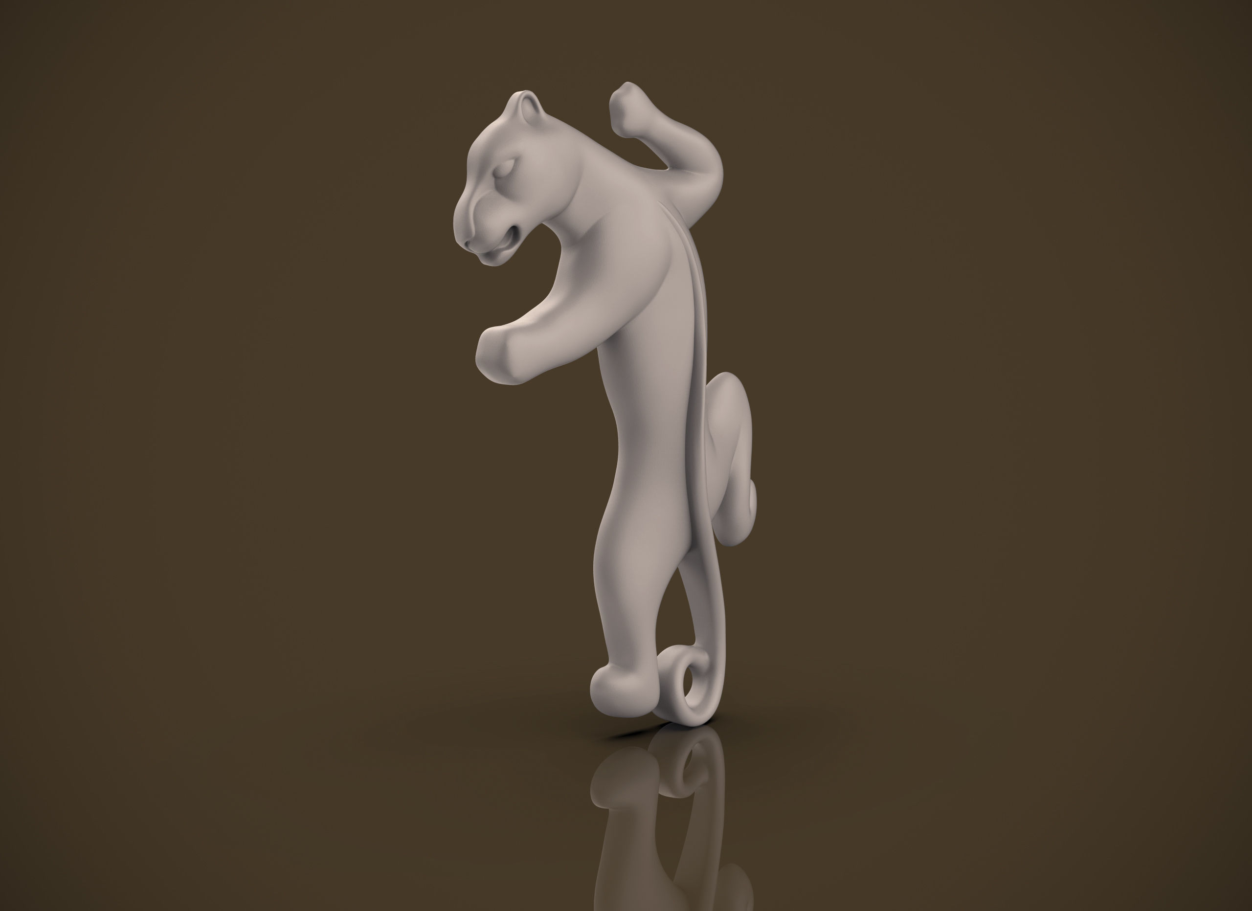 Panther jumping 3D print model_28