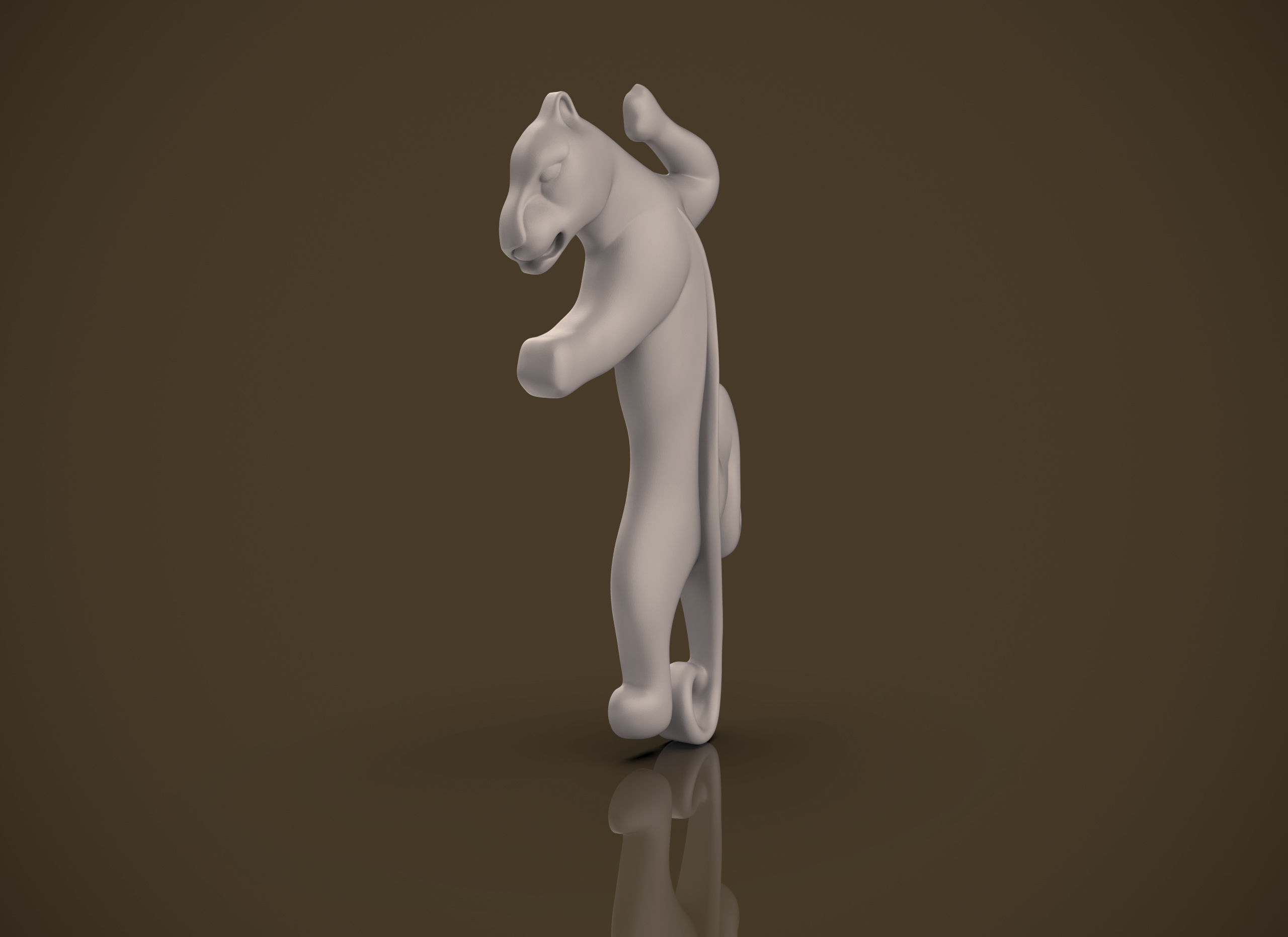 Panther jumping 3D print model_26