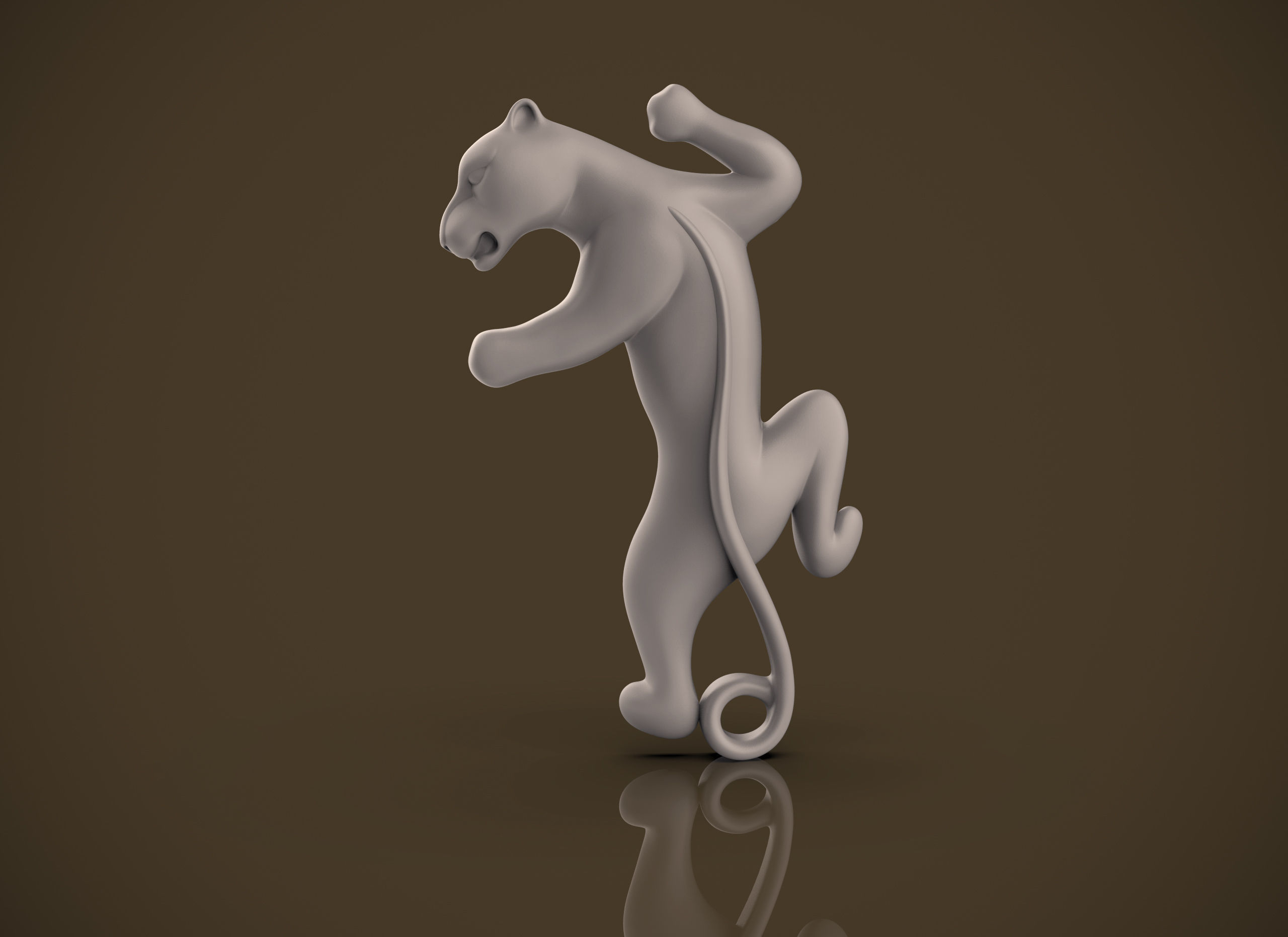 Panther jumping 3D print model_5