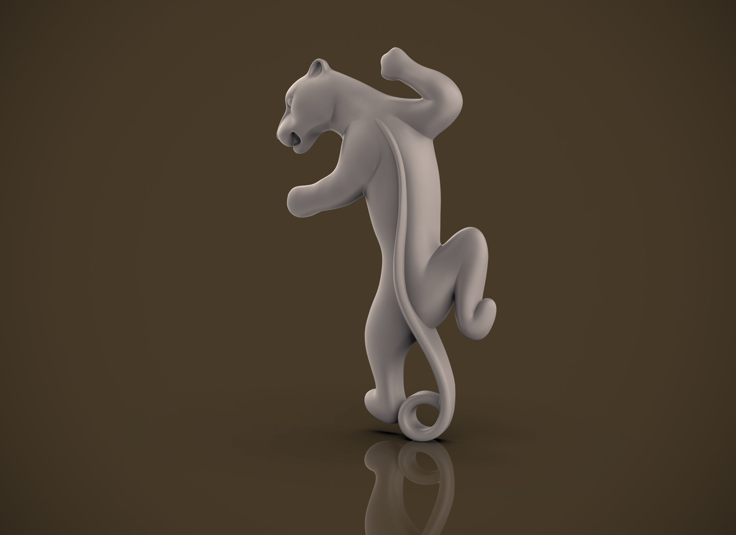 Panther jumping 3D print model_9
